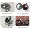 Vintage Bicycle Front Headlight Retro Metal Chrome Silver Shell Bright Bike LED Light Night Riding Safety Cycling