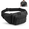 Tactical Fanny Pack For Men Concealed Carry Bag Military Waist Bag Traveling Waist Pouch with Adjustable Strap Quick Release for Camping Hiking