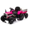 Ride on Tractor with Trailer,24V Battery Powered Electric Tractor Toy, 200w*2motor 1.86-4.97MPH/Remote Control,electric car for kids,Three speed adjus