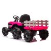 Ride on Tractor with Trailer,24V Battery Powered Electric Tractor Toy, 200w*2motor 1.86-4.97MPH/Remote Control,electric car for kids,Three speed adjus