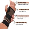 1pair Unisex Copper Fiber Wrist Compression Sleeves; Comfortable And Breathable For Arthritis; Tendonitis; Sprains; Workout; Carpal Tunnel; Wrist Supp