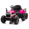 Ride on Tractor with Trailer,24V Battery Powered Electric Tractor Toy, 200w*2motor 1.86-4.97MPH/Remote Control,electric car for kids,Three speed adjus