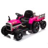 Ride on Tractor with Trailer,24V Battery Powered Electric Tractor Toy, 200w*2motor 1.86-4.97MPH/Remote Control,electric car for kids,Three speed adjus