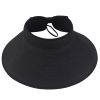 2022 New Women Roll Up Sun Visor Wide Brim Straw Hat Summer Foldable Packable UV Protection Cap for Beach Travel Bonnet