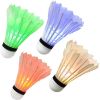 4/6 Pack LED Badminton Shuttlecocks; Colorful LED Goose Feather Glow Birdies Badminton Balls Shuttlecocks